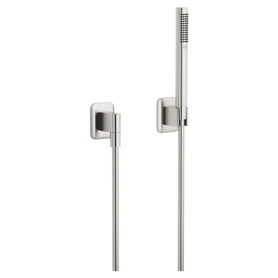 Brausegarnitur LISSÉ
Anschlussbogen 1/2", Hand-
brause Antikalk-System 3/8"
Brauseschlauch 125 cm
Metall, Halter