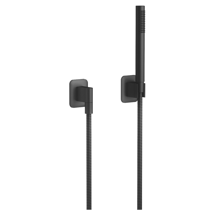 Garniture de douche LISSÉ
coude de raccordement 1/2"
douche à main système anti
calcaire 3/8", tuyau de douche
125 cm métallique, support