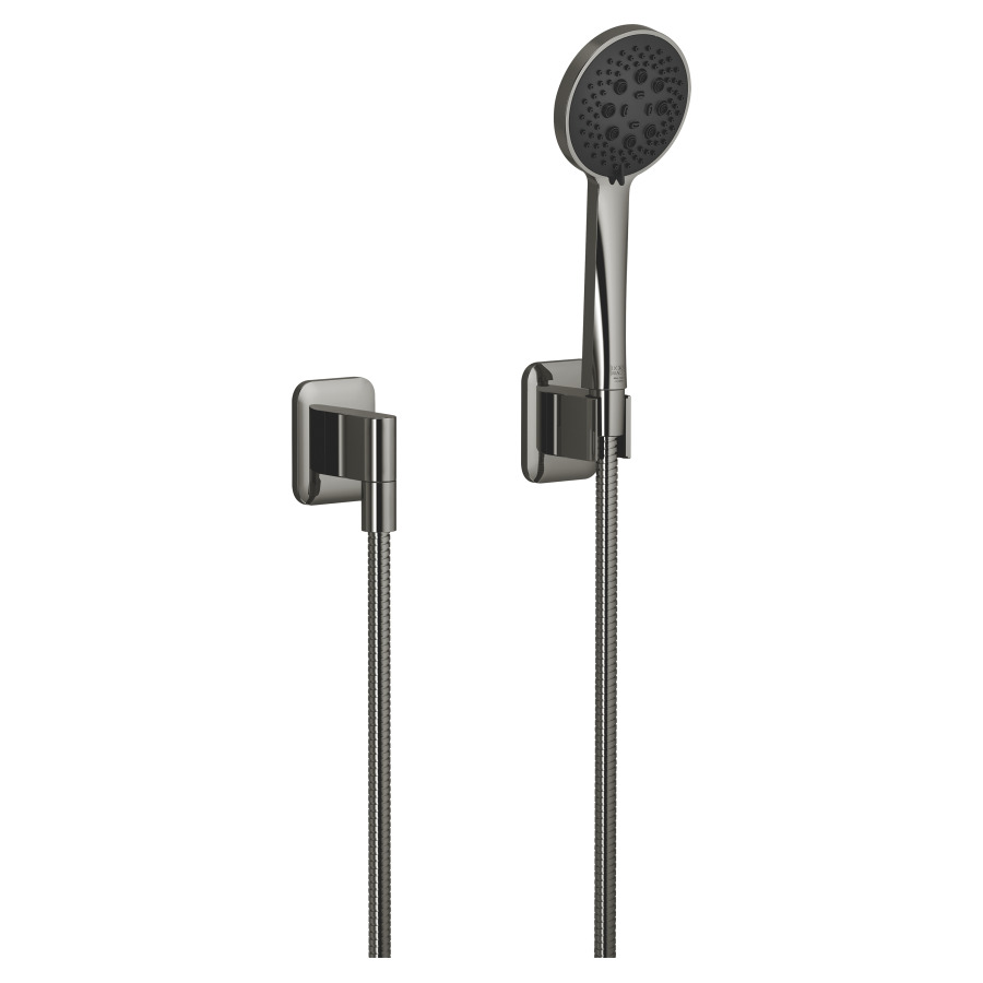 Garniture de douche LISSÉ
coude de raccordement 1/2"
douche à main système anti
calcaire 3/8", 3 jet, tuyau de
douche 125 cm métallique
support