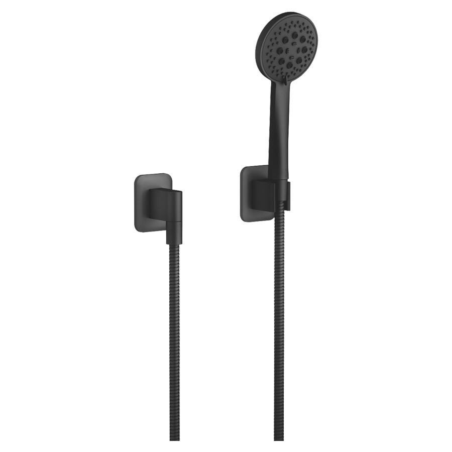 Garniture de douche LISSÉ
coude de raccordement 1/2"
douche à main système anti
calcaire 3/8", 3 jet, tuyau de
douche 125 cm métallique
support