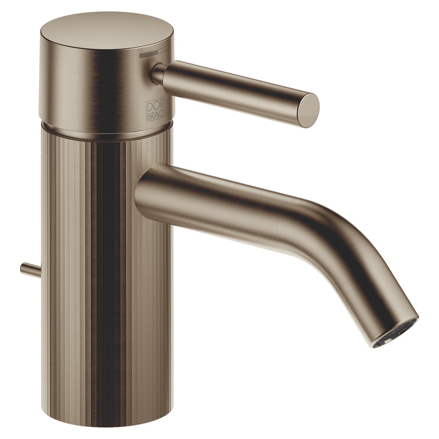 Mélangeur de lavabo META
S 125 mm, goulot fixe
vidage excentrique, avec
structure à facettes