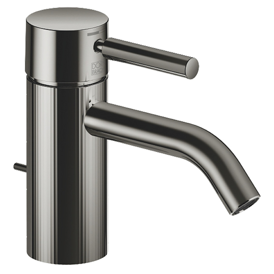 Mélangeur de lavabo META
S 125 mm, goulot fixe
vidage excentrique, avec
structure à facettes