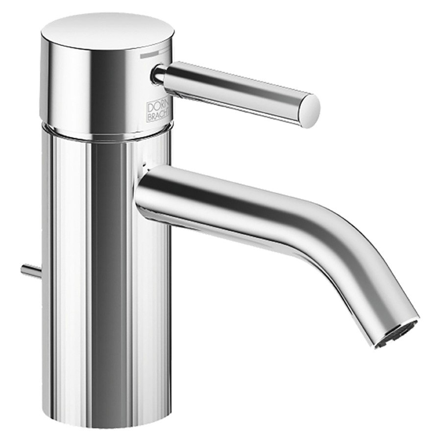 Mélangeur de lavabo META
S 125 mm, goulot fixe
vidage excentrique, avec
structure à facettes