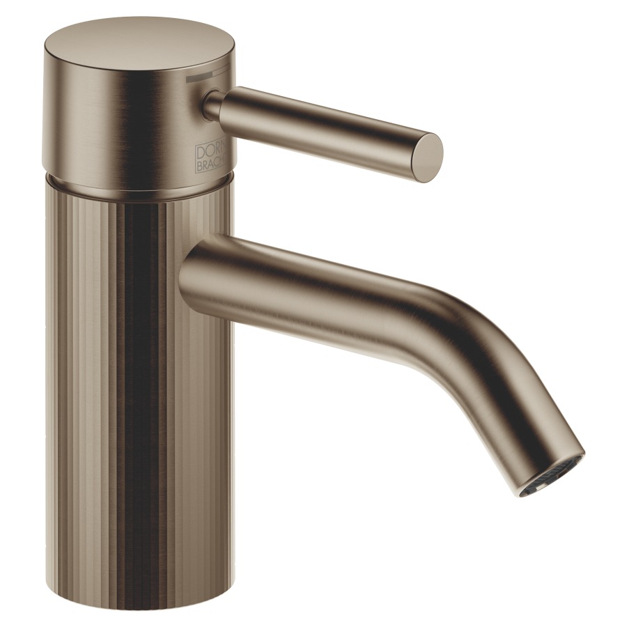 Mélangeur de lavabo META
S 125 mm, goulot fixe
sans vidage, avec structure à
facettes