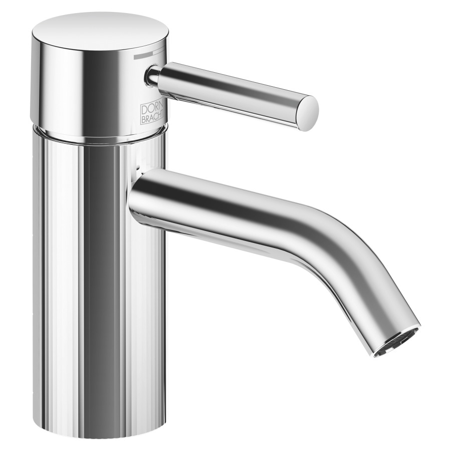 Mélangeur de lavabo META
S 125 mm, goulot fixe
sans vidage, avec structure à
facettes
