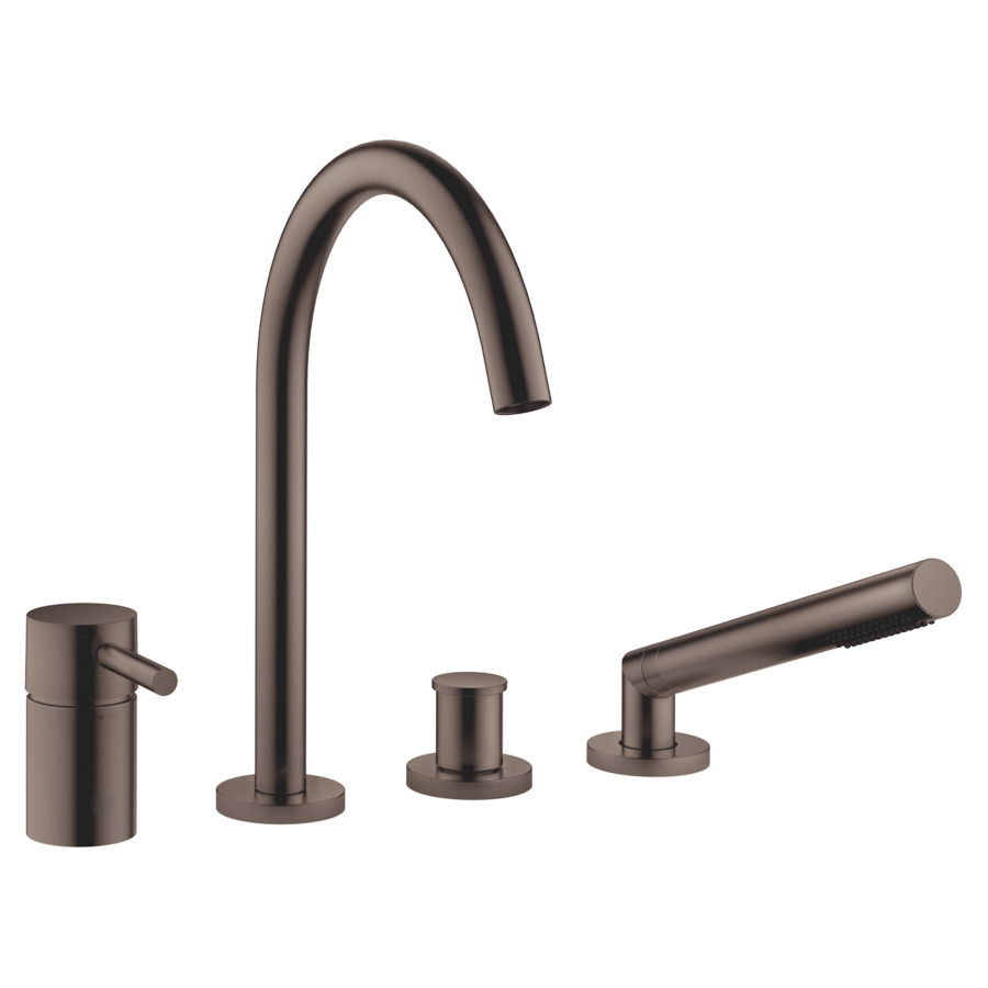 Garniture de remplissage META
4-trous, goulot de baignoire
S 221 mm, mélangeur,
inverseur
automatique, douche
extensible, pour montage sur
gorge ou hors baignoire
groupe acoustique II