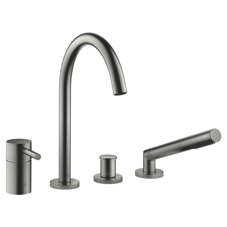 Garniture de remplissage META
4-trous, goulot de baignoire
S 221 mm, mélangeur,
inverseur
automatique, douche
extensible, pour montage sur
gorge ou hors baignoire
groupe acoustique II