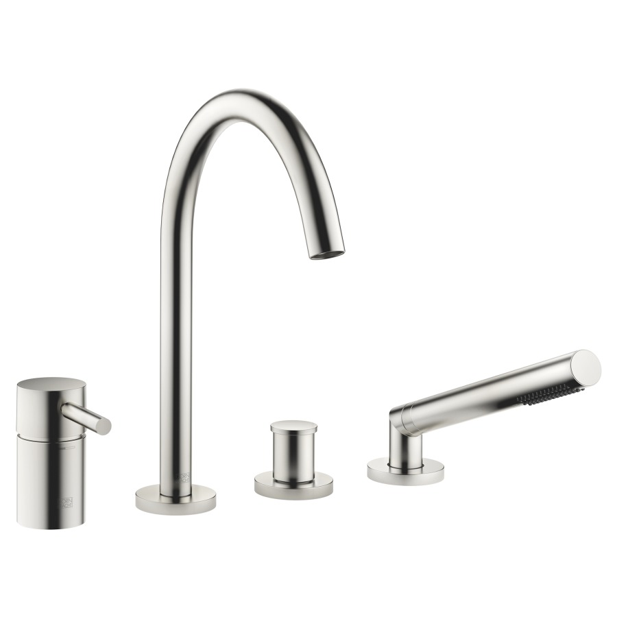 Garniture de remplissage META
4-trous, goulot de baignoire
S 221 mm, mélangeur,
inverseur
automatique, douche
extensible, pour montage sur
gorge ou hors baignoire
groupe acoustique II