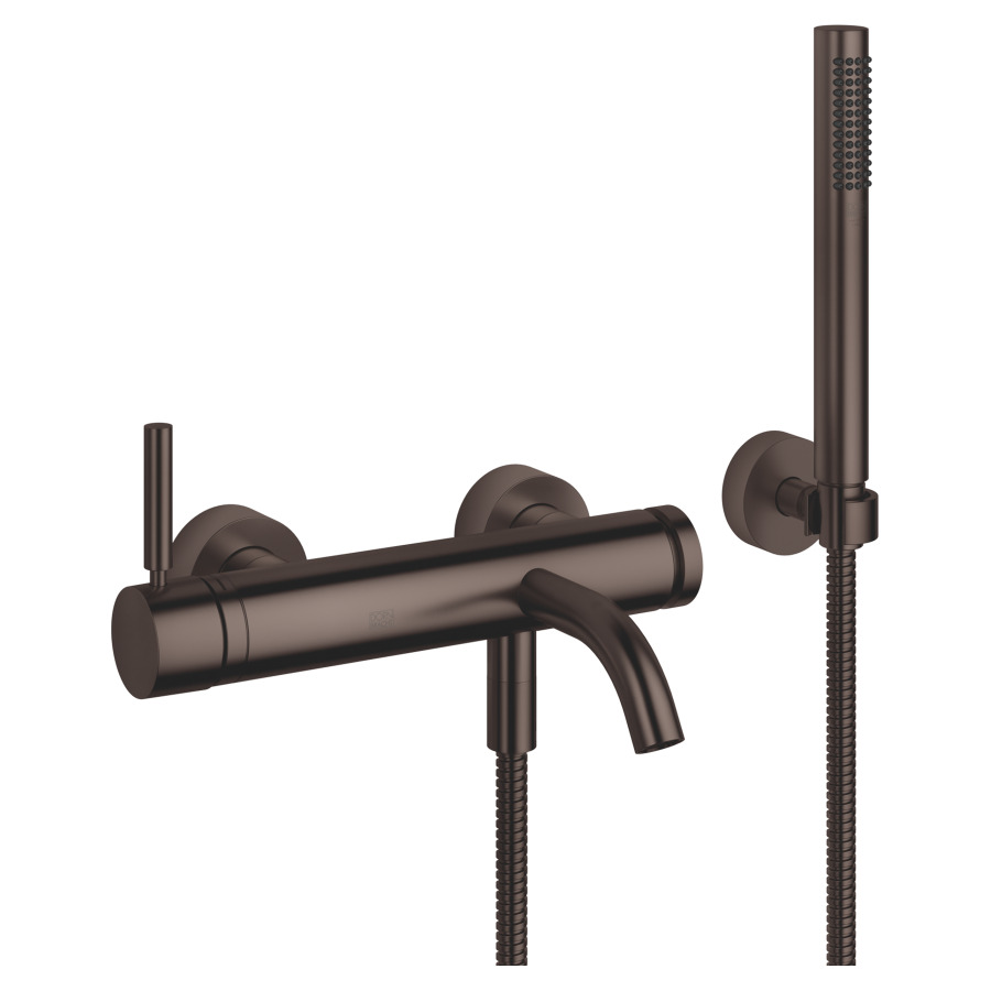 Mélangeur de bain META
E 150 mm, S 202 mm
raccords S cachés 1/2" x 3/4"
douche à main bâton
système anticalcaire
tuyau 125 cm, support
groupe acoustique I