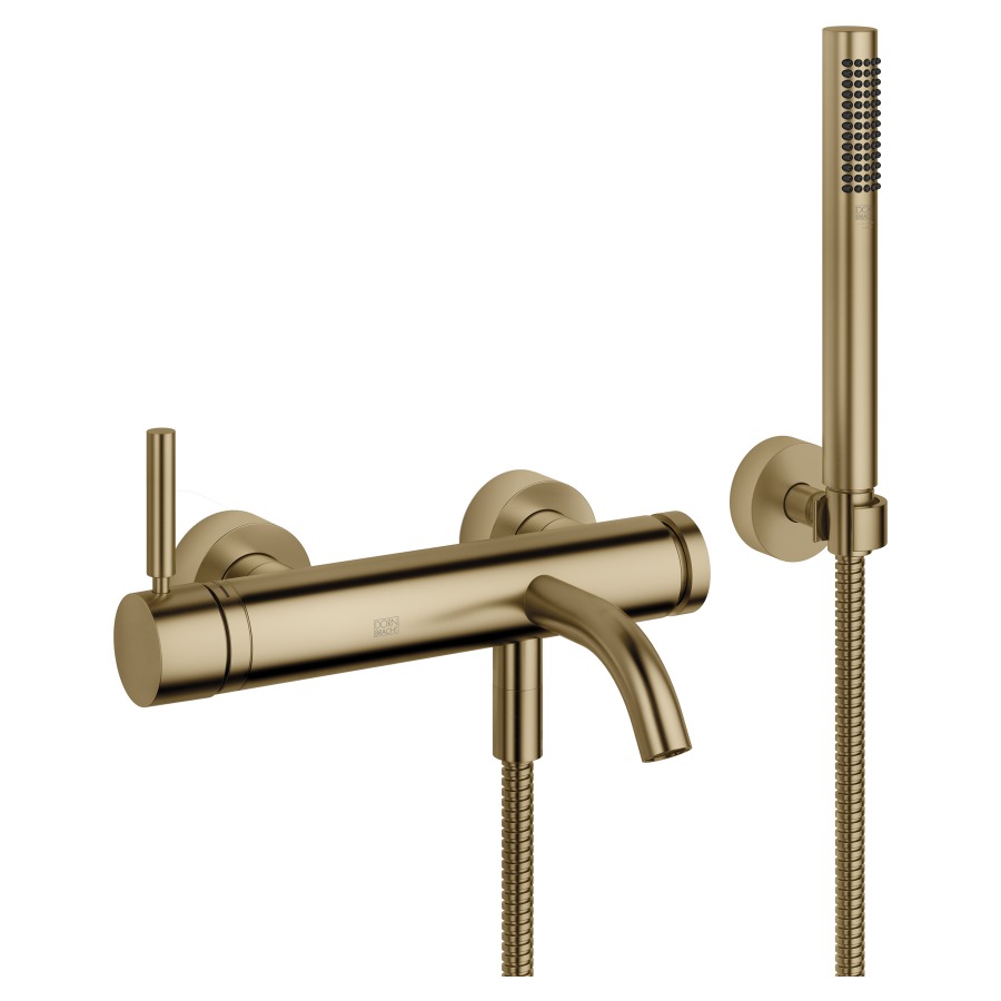 Mélangeur de bain META
E 150 mm, S 202 mm
raccords S cachés 1/2" x 3/4"
douche à main bâton
système anticalcaire
tuyau 125 cm, support
groupe acoustique I