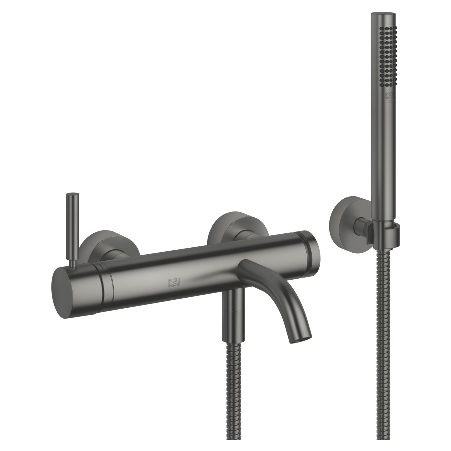 Mélangeur de bain META
E 150 mm, S 202 mm
raccords S cachés 1/2" x 3/4"
douche à main bâton
système anticalcaire
tuyau 125 cm, support
groupe acoustique I