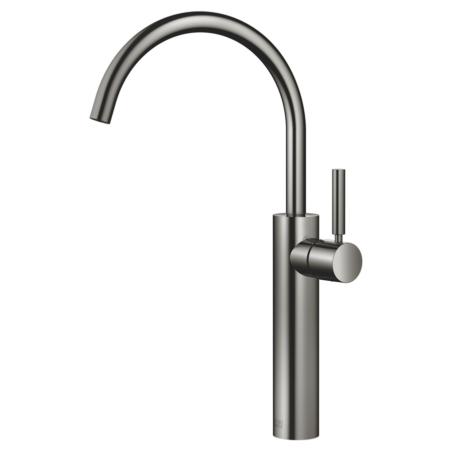 Mélang. de lavabo META
S 201 mm, goulot orientable
haute colonne
H jusqu'à aérateur 299 mm
H totale 397 mm
sans vidage
groupe acoustique I