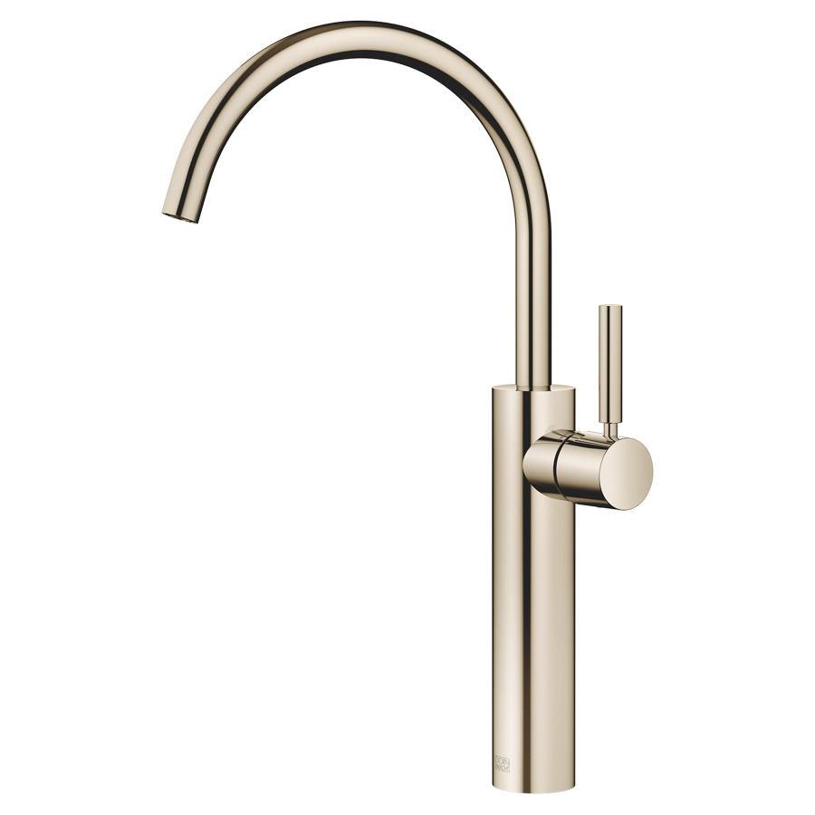 Mélang. de lavabo META
S 201 mm, goulot orientable
haute colonne
H jusqu'à aérateur 299 mm
H totale 397 mm
sans vidage
groupe acoustique I