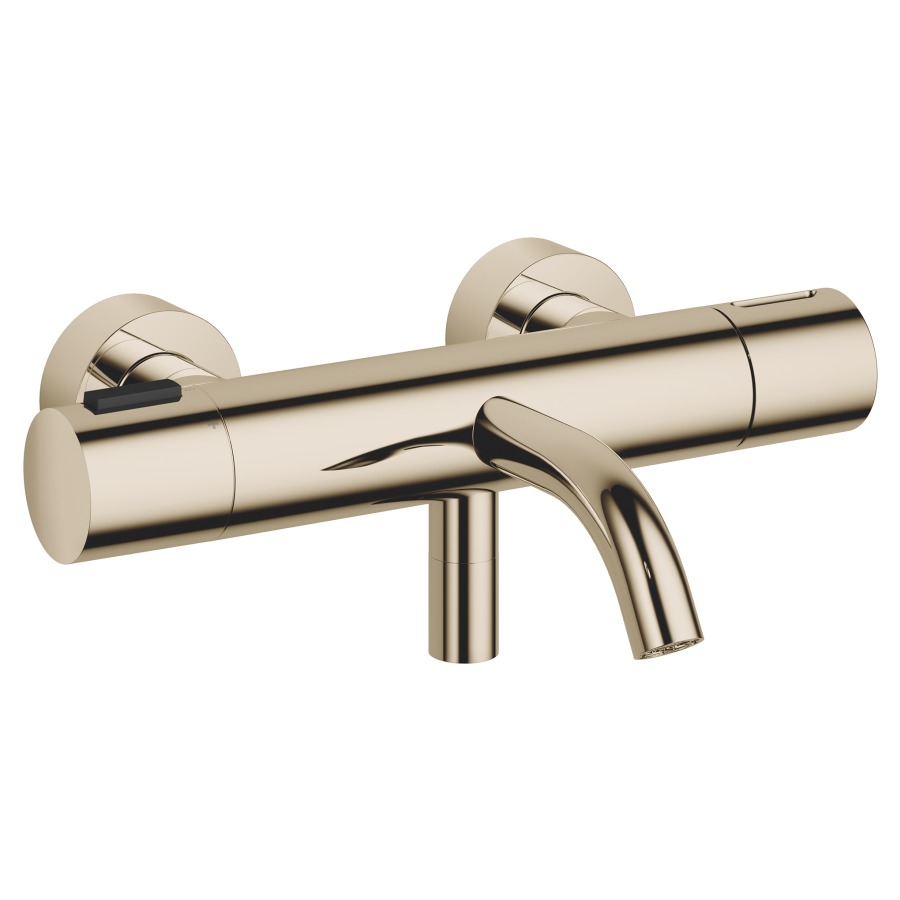 Mélangeur de bain META
thermostat, E 150 mm
S 210 mm, 1/2" raccords
sans garniture de douche
groupe acoustique II