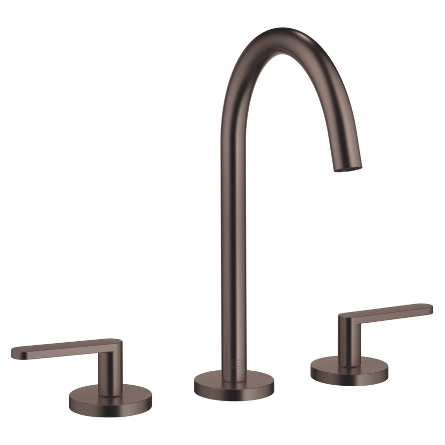 Batterie lavabo à 3 trous
META, S 168 mm, goulot
orientable 360°, rosaces
séparées D 60 mm, avec vidage