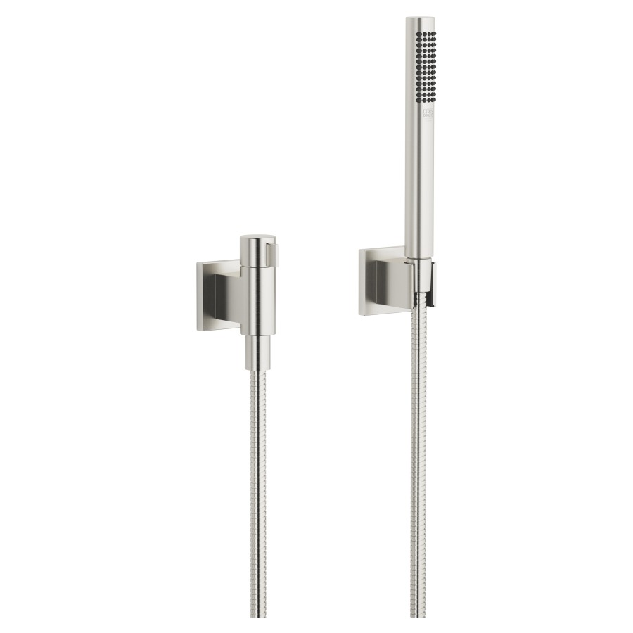 Brausegarnitur SYMETRICS 1/2"
Regulier- und Absperrventil
Stabhandbrause, Antikalksystem
Brauseschlauch 125 cm, Halter
Geräuschgruppe NT