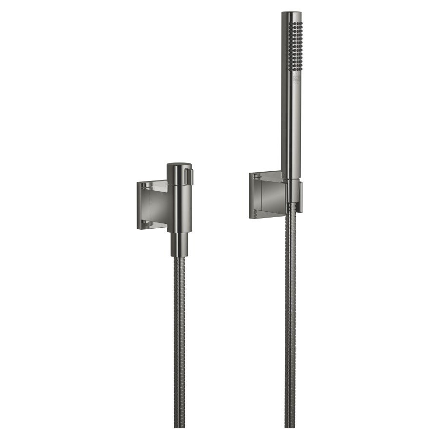 Garniture de douche SYMETRICS
robinet de réglage et d'arrêt
1/2", douche à main bâton
système anticalcaire
tuyau de douche 125 cm support
groupe acoustique NT