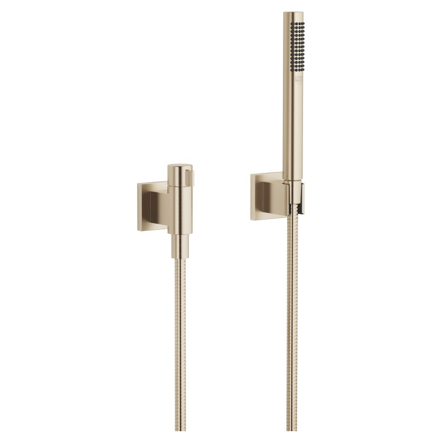 Garniture de douche SYMETRICS
robinet de réglage et d'arrêt
1/2", douche à main bâton
système anticalcaire
tuyau de douche 125 cm support
groupe acoustique NT