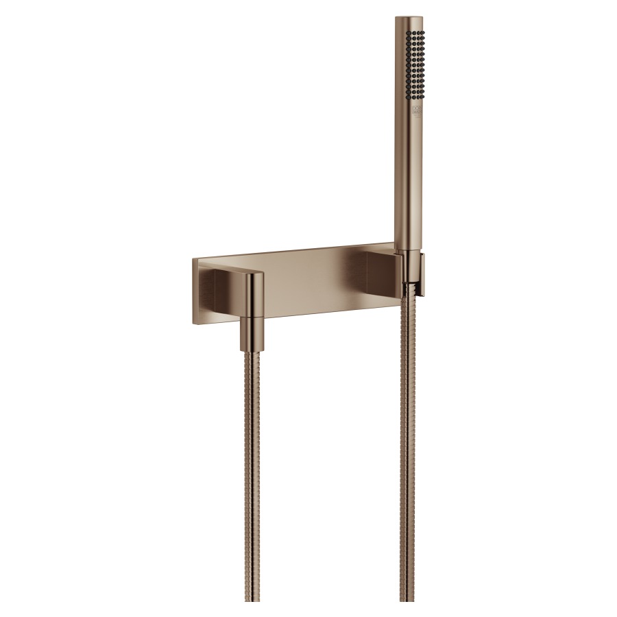 Garniture de douche MEM/
SYMETRICS/DEQUE, douche à main
bâton système anticalcaire
tuyau de douche 125 cm, coude
de raccordement 1/2", plaque
de recouvrement 240 x 60 mm
groupe acoustique I