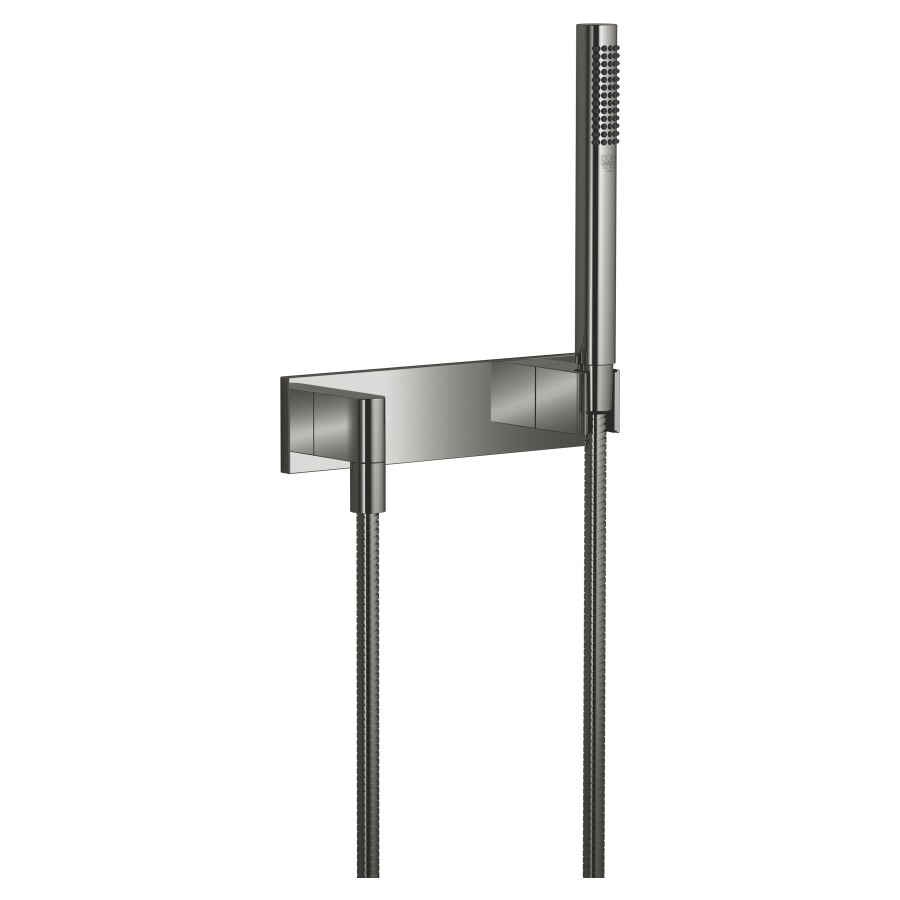 Garniture de douche MEM/
SYMETRICS/DEQUE, douche à main
bâton système anticalcaire
tuyau de douche 125 cm, coude
de raccordement 1/2", plaque
de recouvrement 240 x 60 mm
groupe acoustique I