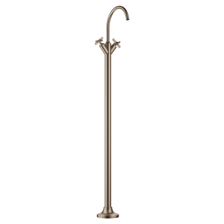 Batterie de lavabo VAIA
S 202 mm, goulot orientable
360°, H jusqu'à aérateur
1252-1321 mm, avec colonne
pour montage à pose libre
sans vidage, débit 5,7 l/min.
sans corps à encastrer
751 035