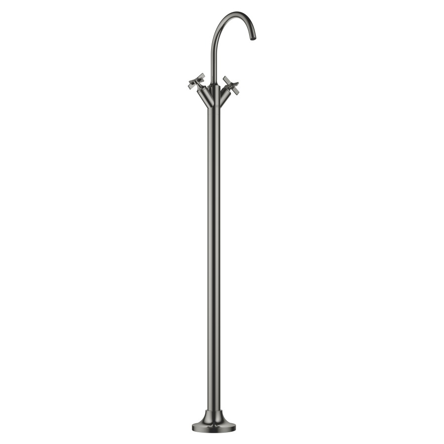 Batterie de lavabo VAIA
S 202 mm, goulot orientable
360°, H jusqu'à aérateur
1252-1321 mm, avec colonne
pour montage à pose libre
sans vidage, débit 5,7 l/min.
sans corps à encastrer
751 035