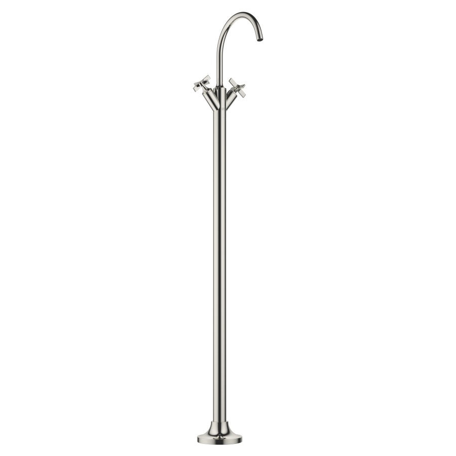 Batterie de lavabo VAIA
S 202 mm, goulot orientable
360°, H jusqu'à aérateur
1252-1321 mm, avec colonne
pour montage à pose libre
sans vidage, débit 5,7 l/min.
sans corps à encastrer
751 035