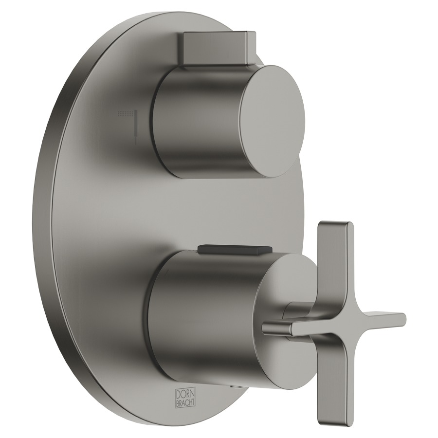 Thermostat VAIA UP
set de montage final
avec réglage de quantité
à 2 voies, plaque de recouvre-
ment D 150 mm, sans corps
à encastrer 751 018/019