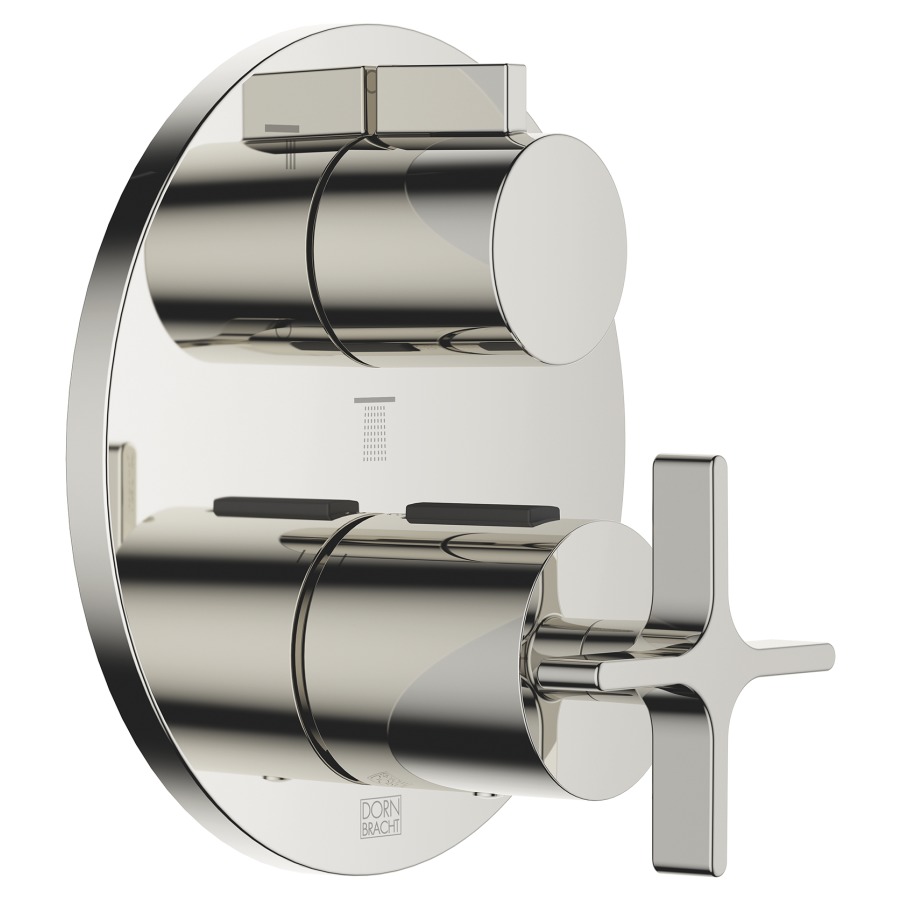 Thermostat VAIA UP
set de montage final
avec réglage de quantité
à 3 voies, plaque de recouvre-
ment D 150 mm, sans corps
à encastrer 751 104/105
