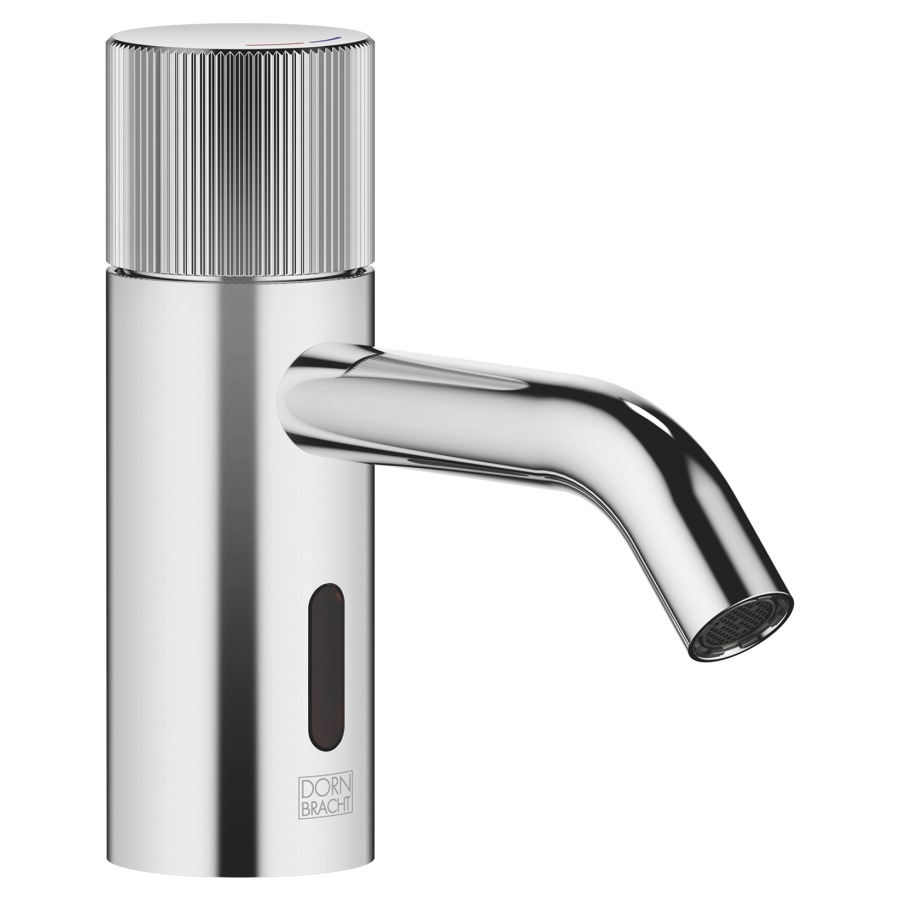 Mélangeur de lavabo META
S 125 mm, goulot fixe
régulation de température
détecteur infrarouge
actionnement à pile 1 x CR-P2
H jusqu'à aérateur 52 mm
sans vidage, débit 5,7 l/min.