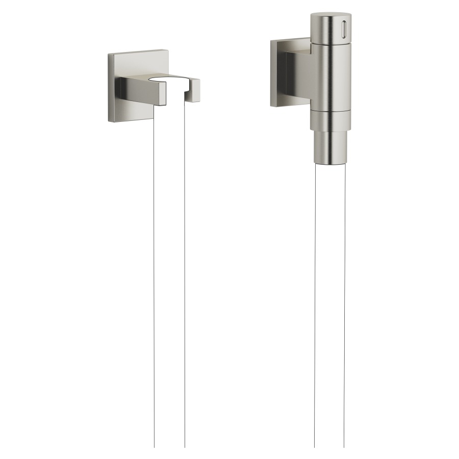 Coude de raccordement mural
WATERTUBE Kneipp
FlowReduce, 1/2", rosace
60 x 60 mm, support,
raccordement de tuyau M33
sans tuyau, débit 9 l/min.