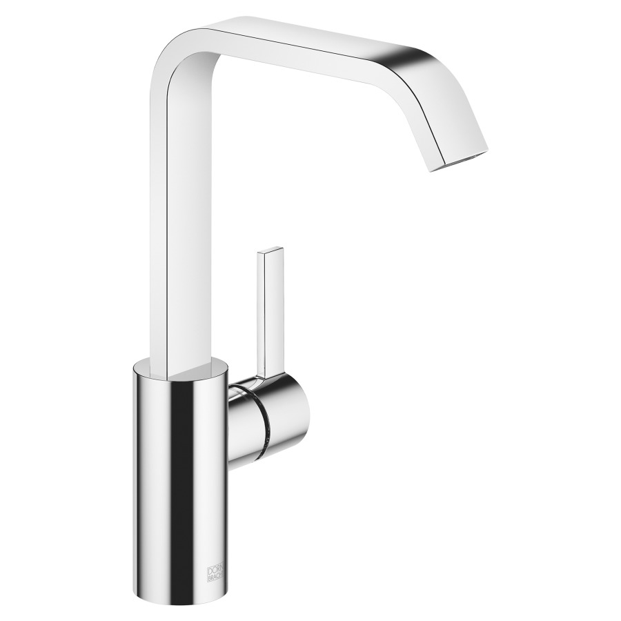 Mélangeur de lavabo IMO
S 165 mm, goulot haut
H jusqu'à aérateur 235 mm
goulot fixe, sans vidage
débit 4,6 l/min.