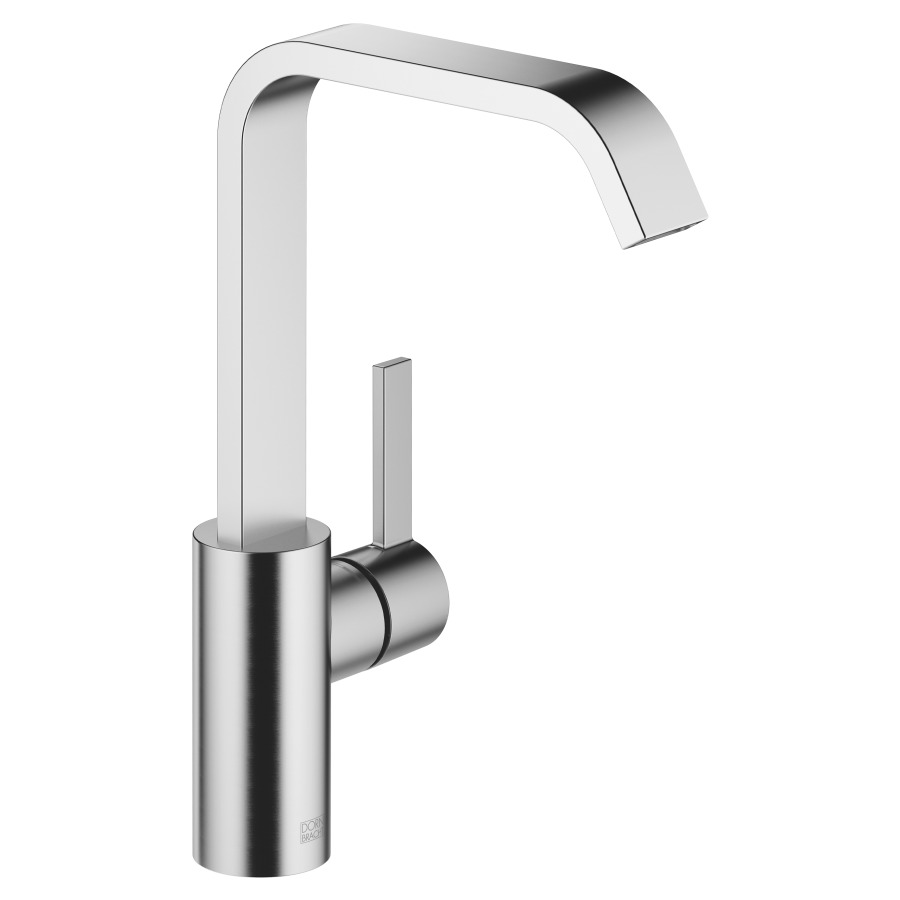 Mélangeur de lavabo IMO
S 165 mm, goulot haut
H jusqu'à aérateur 235 mm
goulot fixe, sans vidage
débit 4,6 l/min.