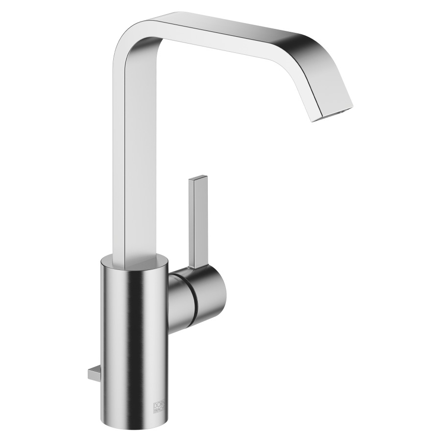 Mélangeur de lavabo IMO
S 165 mm, goulot haut
H jusqu'à aérateur 235 mm
goulot fixe, vidage
excentrique, débit 4,6 l/min.