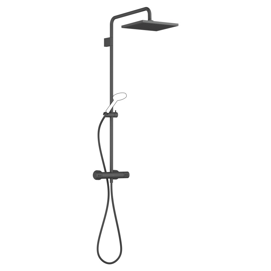 Système de douche DORNBRACHT
Flow Reduce, H 117 cm
E 137-163 mm, 1/2"
mélangeur thermostat
inverseur rotatif avec
réglage du débit et fonction
d'arrêt, pomme de douche
300 x 240 mm, S 453 mm
système anticalcaire
tuyau  175 cm, sans douche à
main, débit 12 l/min.