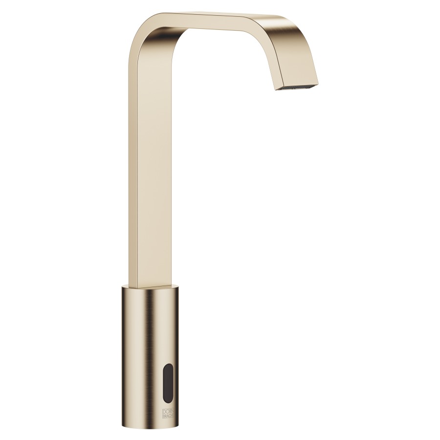 Mélangeur de lavabo IMO
S 165 mm, goulot fixe
température réglage par boîte
sous évier, système
infrarouge, fonctionnement
sur piles ou sur secteur
H jusqu'à aérateur 268 mm
sans vidage, débit 5,7 l/min.
