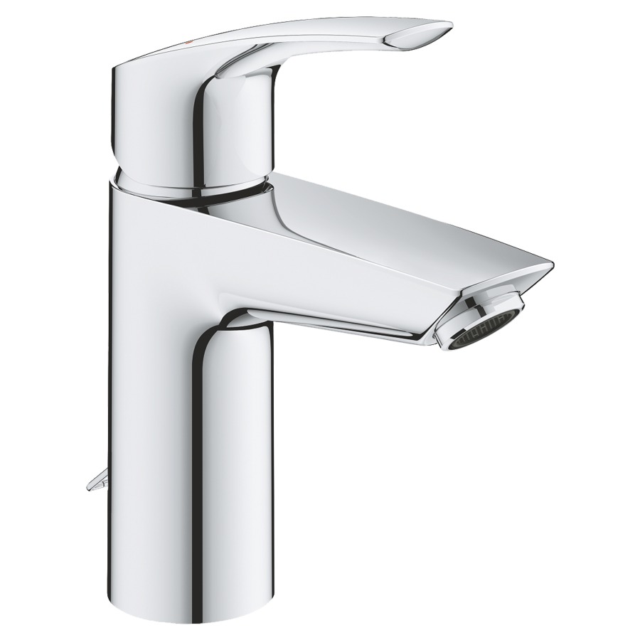 Mélangeur de lavabo EUROSMART
S-SIZE
S 109 mm, goulot fixe
chaîne rétractable, Eco-Joy
5 l/min, avec limiteur de
température
