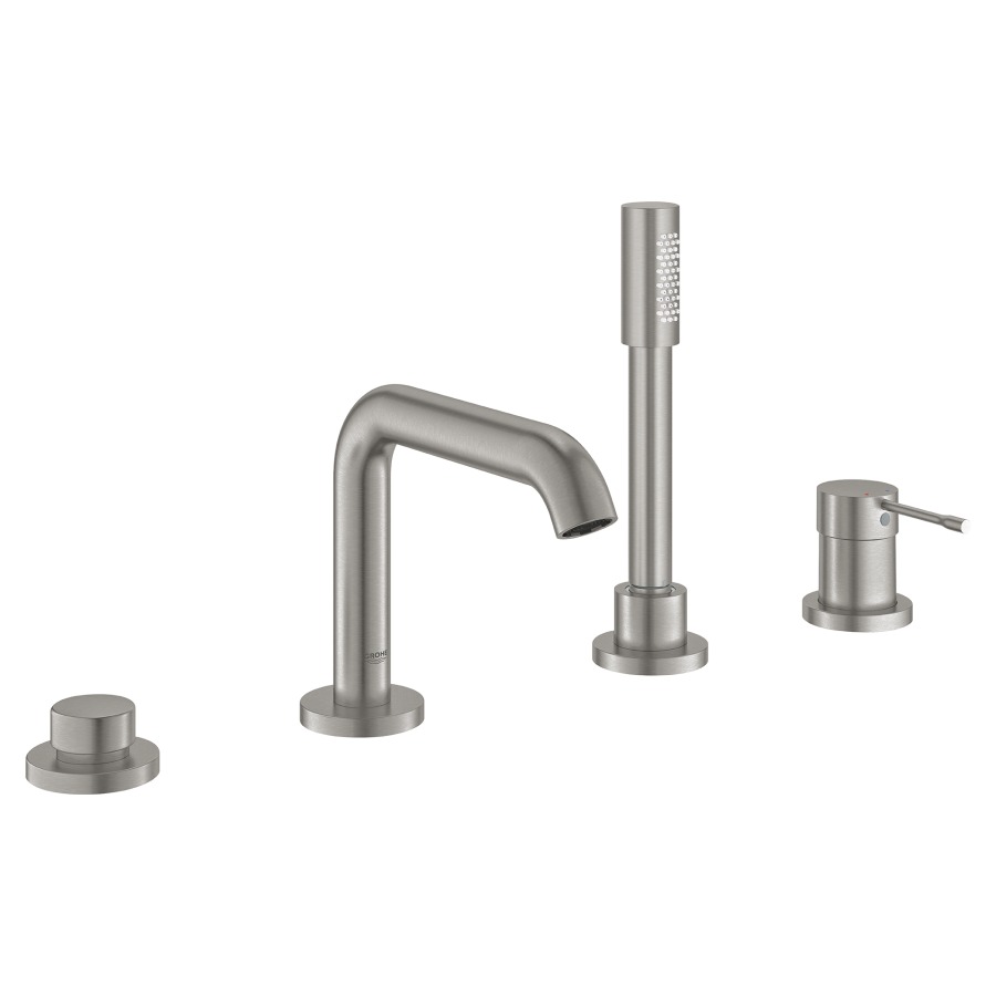 Garnit. de remplissage
ESSENCE NEW
4 trous, S 197 mm, goulot sur
gorge, inverseur, mélangeur
douche extensible