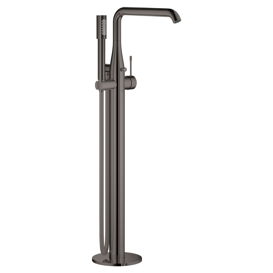 Mélangeur de bain ESSENCE NEW
S 277 mm, goulot orientable
H jusqu'à aérateur 740-844 mm
avec colonne pour montage
à pose libre, douche à main
tuyau 125 cm
sans corps à encastrer 755 104