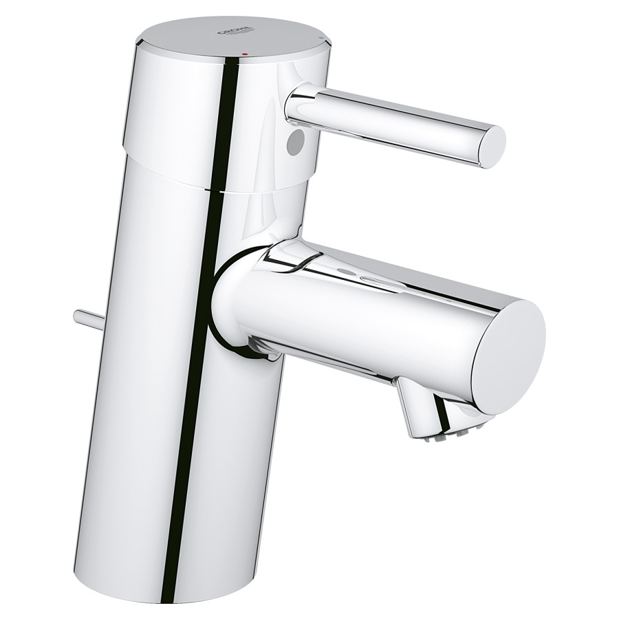 Mélangeur de lavabo CONCETTO
S-Size, S 103 mm, goulot fixe
avec vidage excentrique
pour boiler à basse pression
groupe acoustique II