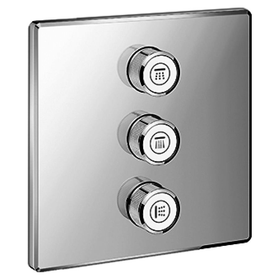 Thermostat GROHTHERM SMART
CONTROL UP, set de montage
final, panneau de contrôle
3 sorties, plaque de fermeture
158 x 158 mm, sans corps à
encastrer 756 027