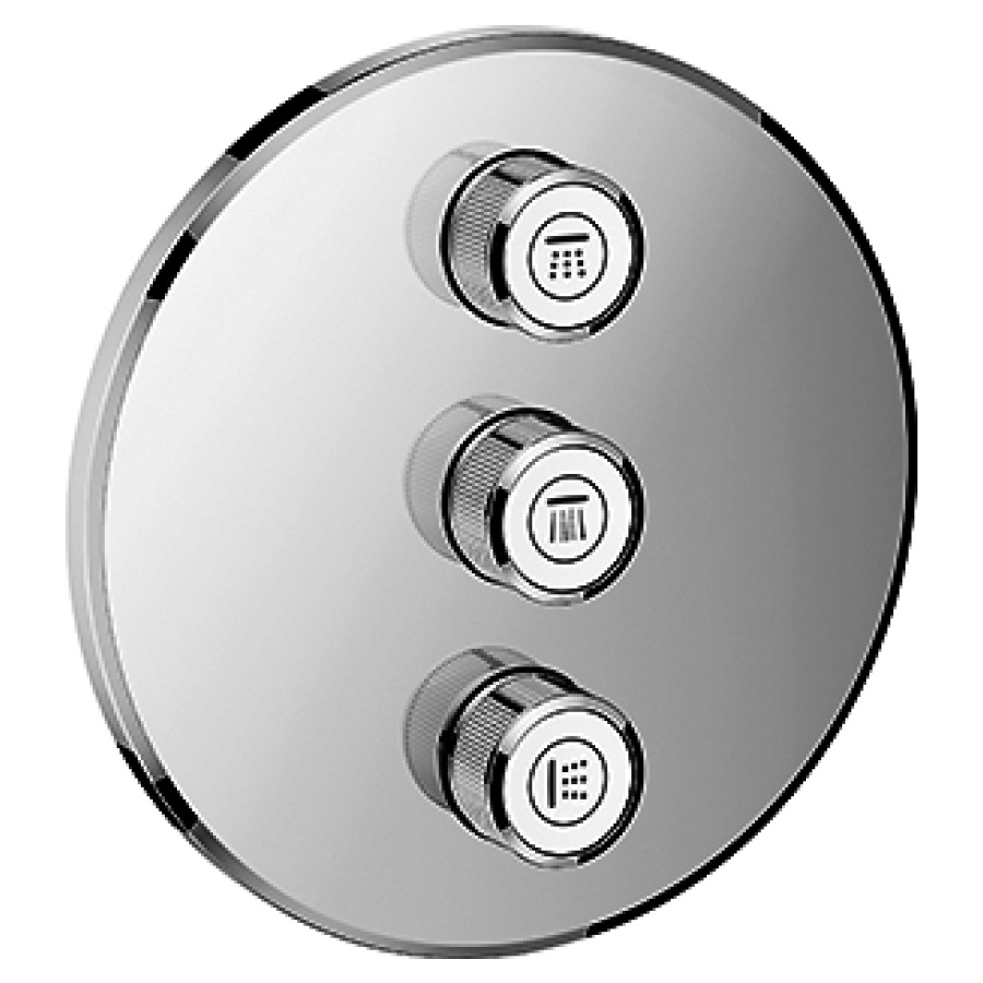 Thermostat GROHTHERM SMART
CONTROL UP, set de montage
final, panneau de contrôle
3 sorties, plaque de fermeture
D 158 mm, sans corps à
encastrer 756 040