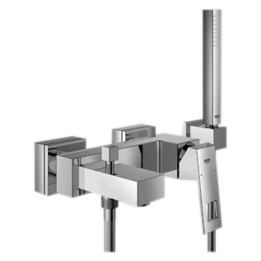 Mélangeur de bain EUROCUBE
E 150 mm, raccords S
1/2" x 3/4" cachés
avec garniture de douche
groupe acoustique I