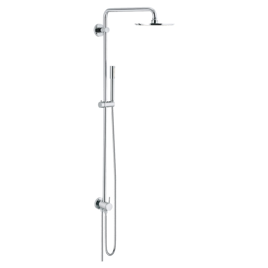 Système de douche RAINSHOWER
210
montage mural, pomme de douche
Rainshower D 21cm, bras de
douche 45 cm, douche à main
Sena, inverseur, support à
rotule, tuyau de douche 175 cm
GrohClick
groupe acoustique NT