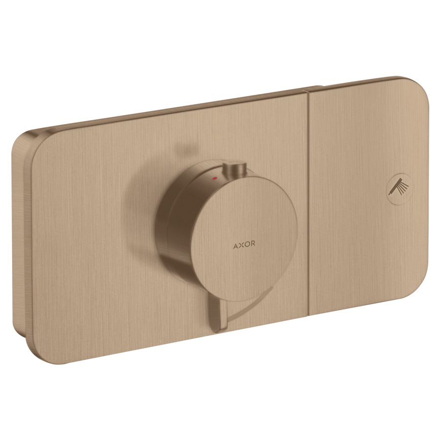 Thermostat ONE UP
Endmontageset
23,8 x 12 cm, Drucktasten
zur Steuerung von 1
Verbraucher, Durchflussmenge
24 l/min, Rückflussverhinderer
ohne Einbaukörper 757 036
Geräuschgruppe I