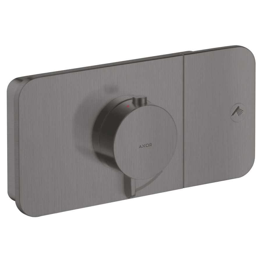 Thermostat ONE UP
Endmontageset
23,8 x 12 cm, Drucktasten
zur Steuerung von 1
Verbraucher, Durchflussmenge
24 l/min, Rückflussverhinderer
ohne Einbaukörper 757 036
Geräuschgruppe I