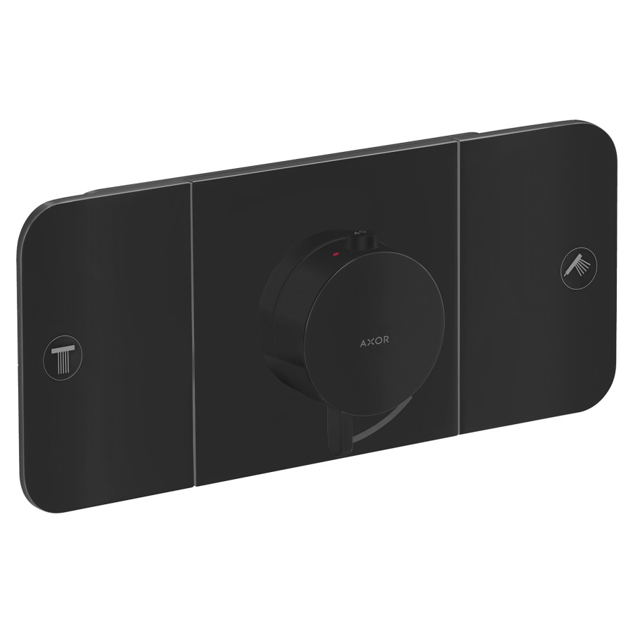 Thermostat ONE UP
set de montage final
27 x 12 cm, poussoirs
pour commander 2 fonctions
débit par utilisateur 24 l/min
clapet anti-retour
sans corps à encastrer
757 036, groupe acoustique II