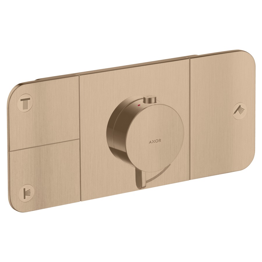 Thermostat ONE UP
Endmontageset
27 x 12 cm, Drucktasten
zur Steuerung von 3
Verbraucher, Durchflussmenge
je Verbraucher 24 l/min
Rückflussverhinderer
ohne Einbaukörper 757 036
Geräuschgruppe II