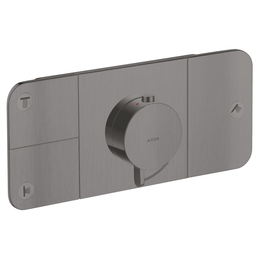 Thermostat ONE UP
Endmontageset
27 x 12 cm, Drucktasten
zur Steuerung von 3
Verbraucher, Durchflussmenge
je Verbraucher 24 l/min
Rückflussverhinderer
ohne Einbaukörper 757 036
Geräuschgruppe II