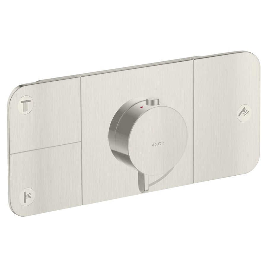 Thermostat ONE UP
Endmontageset
27 x 12 cm, Drucktasten
zur Steuerung von 3
Verbraucher, Durchflussmenge
je Verbraucher 24 l/min
Rückflussverhinderer
ohne Einbaukörper 757 036
Geräuschgruppe II
